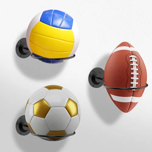 Miniatura 8 de S SUCHEK Soporte para pelotas de baloncesto y deportes, soporte de pared para baloncesto, fútbol, voleibol, fútbol, rugby