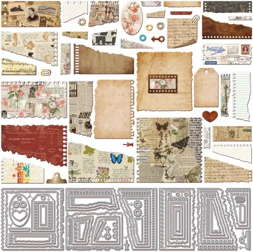 Miniatura 8 de GLOBLELAND Troqueles de Corte de Marco de Página de Sobre de Botella para Bricolaje Scrapbooking Metal Planificador Refuerzo de Agujeros Troqueles