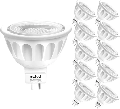 Miniatura 8 de Boxlood Bombilla LED MR16 no regulable, 90% de ahorro de energía, 6000 K blanco frío (luz diurna), 40 grados, CA/CC 12 V, 5 vatios, equivalente a