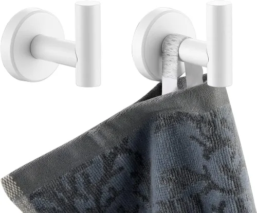Miniatura 10 de JQK Gancho de toalla de baño cromado, gancho para abrigo/albornoz de acero inoxidable 304 para baño, cocina, garaje, montado en la pared