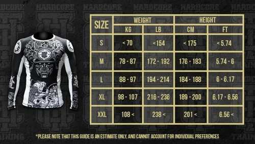 Miniatura 7 de Hardcore Training Camiseta de compresión para hombre, manga larga, Jiu Jitsu, MMA No-Gi, BJJ apretada, capa base de combate