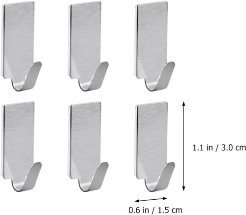 Miniatura 7 de Uonlytech 30 ganchos adhesivos fuertes para pegar en ganchos de entrada, gancho adhesivo de metal, ganchos adhesivos de metal, gancho adhesivo