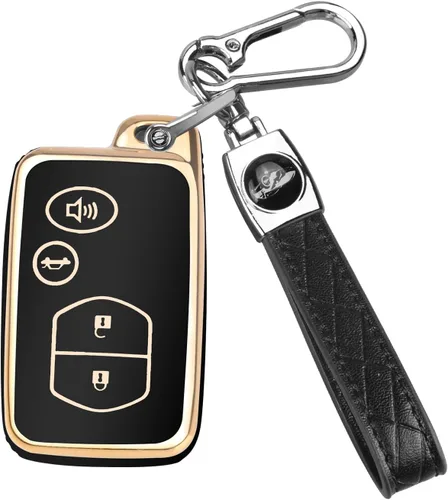 Miniatura 11 de QBUC Funda para llavero de Toyota con llavero, protección de funda para llave de automóvil para Toyota compatible con Camry Avalon Corolla