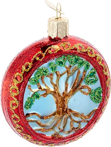 Miniatura 6 de Old World Christmas Adorno soplado de cristal de pino ponderosa azul para árbol de Navidad, decoración navideña artesanal, colección Nature