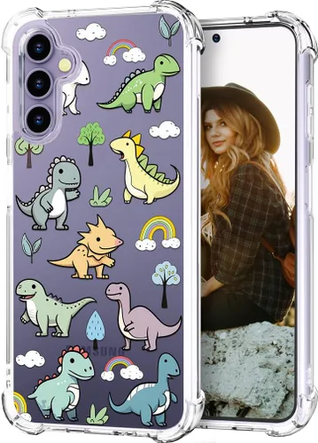Miniatura 22 de Hungo Funda compatible con Samsung Galaxy S25 Plus/S24 Plus, diseño transparente, diseño femenino de piel femenina S24+ S25+ de astronauta