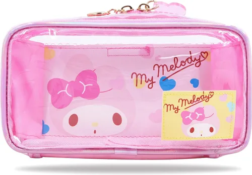 Miniatura 8 de Roffatide Anime Cinnamoroll Bolsa de maquillaje transparente azul impermeable Estuche cosmético holográfico PVC bolsa de viaje bolsa de embalaje