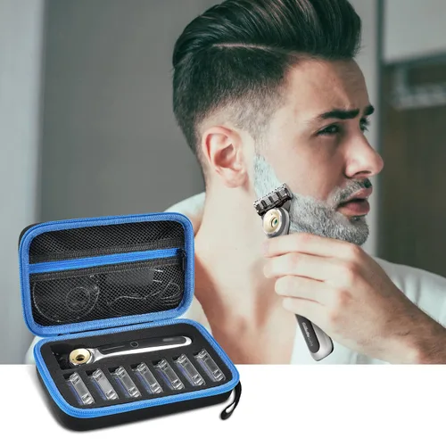 Miniatura 7 de PAIYULE Funda de viaje compatible con Gillette con calefacción, kit de afeitado para hombres, soporte de almacenamiento para recambios de cuchilla