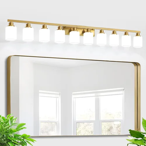 Miniatura 13 de Juego de 2 apliques de pared para baño, lámpara de tocador de baño negra, apliques de pared modernos para interiores con vidrio esmerilado cuadrado