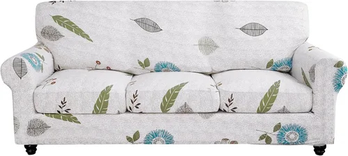 Miniatura 43 de SearchI Funda elástica para sofá con estampado, Fundas para sofá con diseño floral, 2 piezas de funda elástica para sillón con funda de cojín