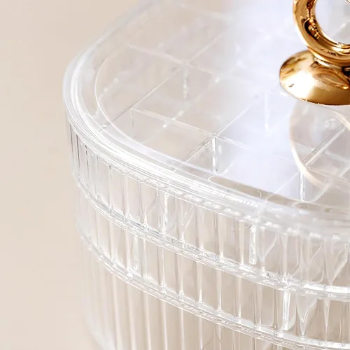 Miniatura 7 de Joyero, organizador de joyas de acrílico de 3 capas con asa, cajas de joyería transparentes para mujeres y niñas, organizador de maquillaje, soporte