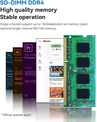 Miniatura 4 de Beelink Mini PC Mini S12 Intel 12th Lake N95(hasta 3.4 GHz, 4C/4T), Mini computadora 8 GB DDR4 480 GB SSD, PC de escritorio compatible con pantallas