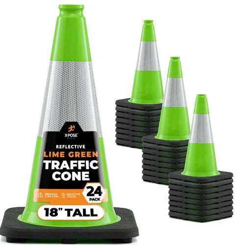 Miniatura 23 de Xpose Safety Conos de tráfico naranjas de 12 pulgadas con collar de 4 pulgadas, paquete de 4 conos de seguridad de plástico PVC multiusos