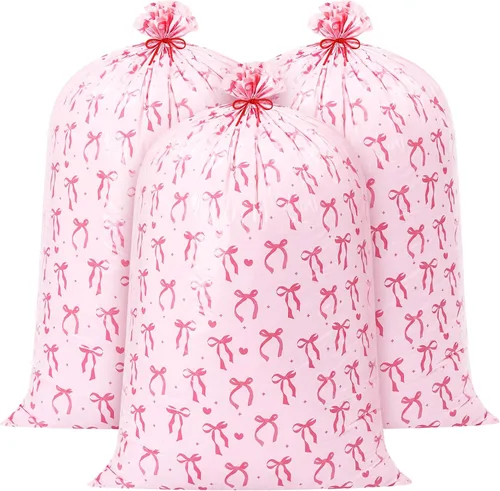 Miniatura 9 de Zonon 3 bolsas de regalo de plástico de 56 pulgadas, color dorado, tamaño jumbo, bolsas de regalo grandes, envoltura de regalo gigante para boda
