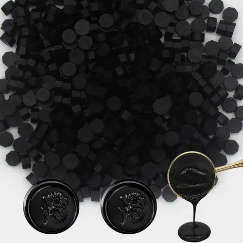 600 cuentas de cera negra, pellets de cera de sellado Andotopee prémium para sellos de sellos, invitaciones de boda, sobres de cartas, álbumes de