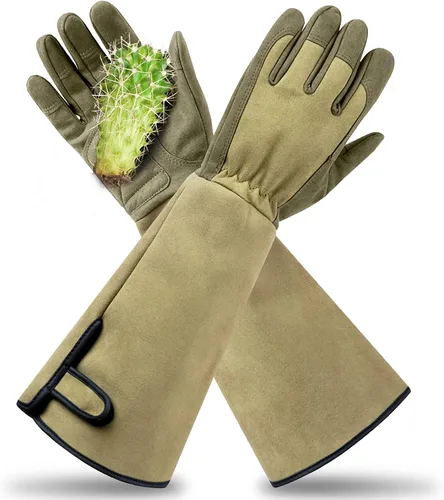Guantes profesionales de jardinería a prueba de espinas para poda de rosas con protección larga de antebrazo para hombres y mujeres