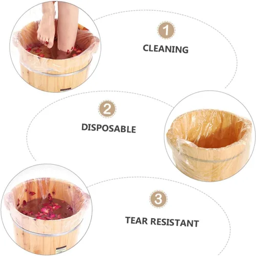 Miniatura 4 de EXCEART Bolsas de baño desechables para pies de 25.59 x 21.65 pulgadas, forros para spa y pedicura, 160 unidades, resistentes al desgarro, ligeras