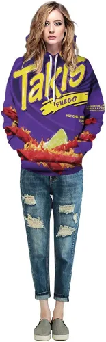 Miniatura 4 de XFVSDXS Sudadera con capucha con estampado 3D y estampado novedoso, atlético, casual, sudadera con capucha