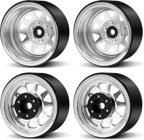 Miniatura 6 de OGRC 4 piezas de ruedas de aluminio de 1.9 pulgadas con Beadlock y offset negativo para TRX4 TRX6 SCX10 I II III 90046 AXI03007 Redcat GEN7 GEN8