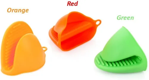Miniatura 2 de UNIWARE® Soporte de silicona para ollas, agarres de pellizco, mini guante para horno, (2, rojo)