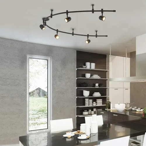 Miniatura 10 de Catalina Lighting Lámpara de Techo con Riel de 96", Bronce Frotado con Aceite, Riel Flexible LED Transicional de 5 Luces, Bombilla Incluida