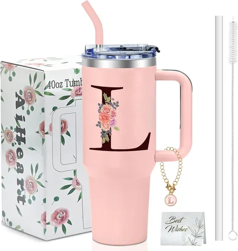 Miniatura 30 de Regalos de cumpleaños para mujeres, vaso con monograma con asa, regalos personalizados para mamá, regalo con monograma para mujer, vasos