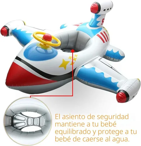 Miniatura 2 de Flotador inflable de piscina para bebé, barco flotante con cuerno de volante para niños pequeños de 1 a 4 años de edad para niños y niñas, inflable