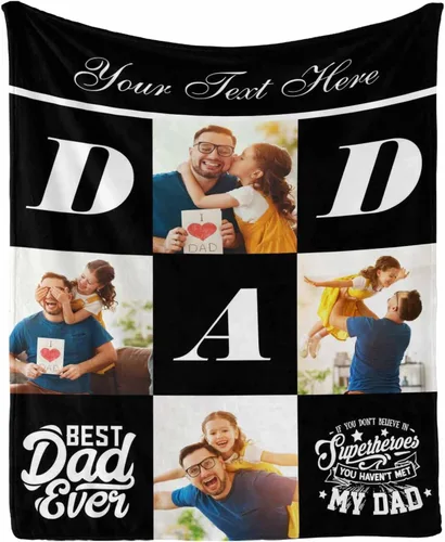 Miniatura 5 de InterestPrint Manta de amor personalizada con texto en inglés "To Dad, Even When I Not Close by,I Want You to Know I Love and Appreciate You We Love