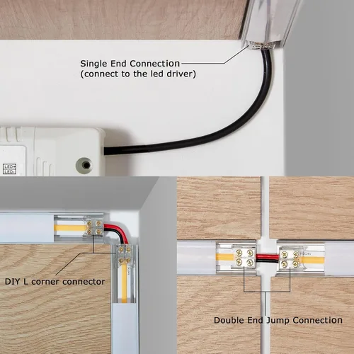 Miniatura 5 de Threetwofour Paquete de 15 conectores de tira de luz LED de un solo color, conector de tira LED sin soldadura, 0.315 in, 2 pines, tira de conector