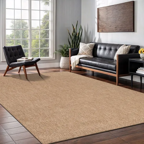 Miniatura 13 de Tapete de Puerta de Yute Fácil 2x3 Pies Interior Exterior Alfombras Naturales Alfombra de Fibra Sólida Alfombra de Área Tejida Boho Fácil de Limpiar