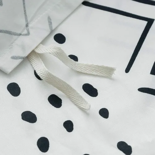 Miniatura 4 de SUSYBAO - Juego de funda de edredón de 3 piezas, 100% algodón natural, hojas tropicales, hojas botánicas, flores, florales, cuadrícula con geométrico