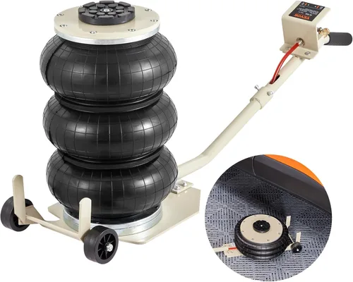 VEVOR Gato de Aire, Gato de Aire de Bolsa Triple de 3T / 6600 lbs, Gato de Bolsa de Aire con Seis Tubos de Acero, Eleva hasta 17.7 pulgadas/450 mm,