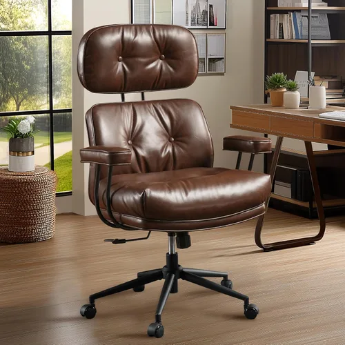 Miniatura 11 de Mid Century Modren - Silla de oficina grande y alta, silla ejecutiva ergonómica grande para personas resistentes, silla de trabajo de escritorio