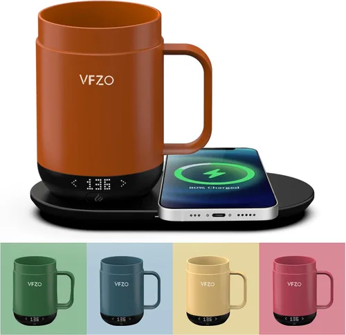 Miniatura 10 de Taza inteligente con control de temperatura, taza de café autocalentable con pantalla LED, vida útil de la batería de 180 minutos - Calienta hasta