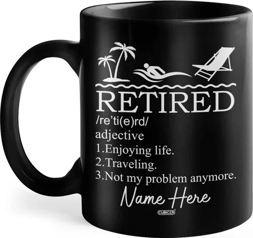 Miniatura 13 de CUBICER Taza de café de cerámica negra personalizada, tazas divertidas con refranes, regalos de Navidad para mujeres, gerentes, hombres y adultos