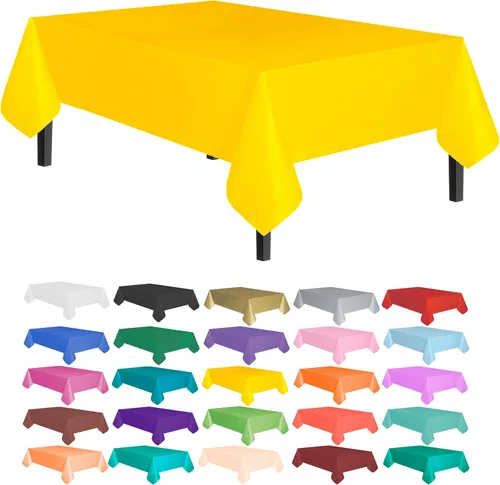 Miniatura 30 de allgala Mantel desechable a prueba de agua, paquete de 6 manteles de 54 x 108 pulgadas, marrón, para fiestas, cumpleaños, bodas, picnic, fiestas