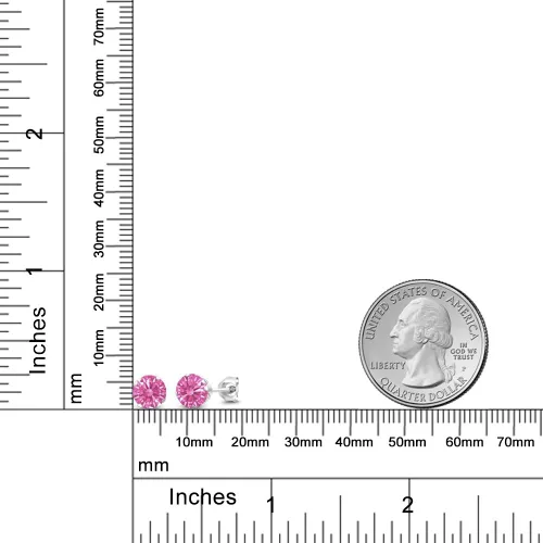 Miniatura 36 de Gem Stone King Aretes redondos de plata de ley 925 con piedra natal de 0.236 in para mujer