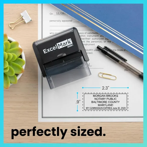Miniatura 4 de ExcelMark Sello de notario para los 50 estados - Sello oficial del estado - Maryland Negro