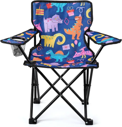 Miniatura 15 de KABOER Silla plegable para césped y camping para niños con portavasos y bolsa de transporte, sillas de camping para niños rosado sirena