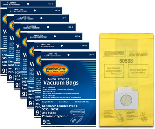Envirocare Bolsas de vacío de microfiltración multicapa de repuesto premium compatibles con aspiradoras Kenmore tipo C/Q. 5055, 50557 y 50558