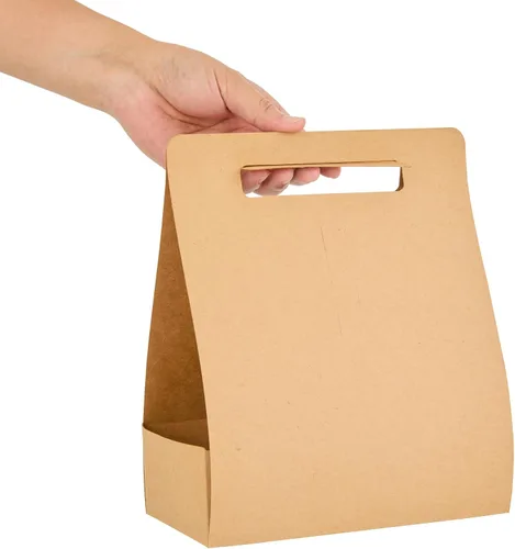 Miniatura 18 de Restaurantware Bio Tek - Loncheras de papel de 8.75 x 4.25 x 8 pulgadas con asas, 100 recipientes desechables de papel kraft para alimentos