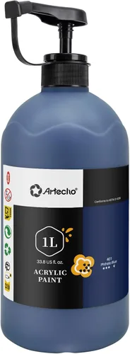 Miniatura 8 de Artecho Juego de pintura acrílica de 12 colores en envases grandes (500ml/17oz), pintura para manualidades artísticas para suministros de arte