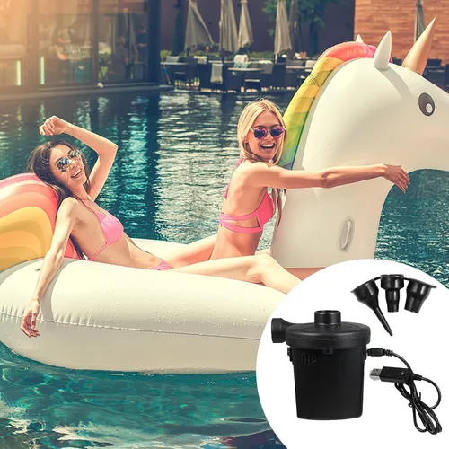 Miniatura 5 de Sosoport Bomba de aire eléctrica portátil recargable por USB, inflador compacto para flotadores de piscina, colchones de aire, inflado rápido