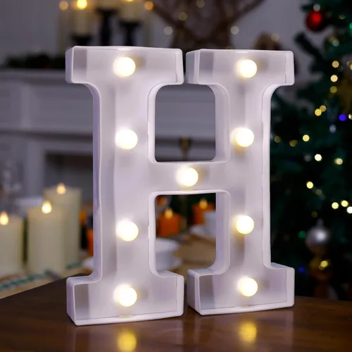 Miniatura 24 de Letrero LED de Marquesina con Letras Iluminadas, Letrero del Alfabeto Iluminado, Luces LED de Letras con Batería para Luz Nocturna, Boda
