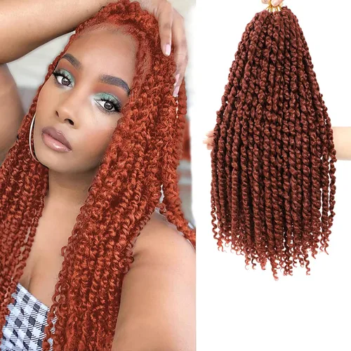 Miniatura 14 de Cabello Corto PassionTwist de 8 Pulgadas Cabello Pre-retorcido Passion Twists Cabello de Ganchillo Pre-enrollado Cabello Rizado de Ganchillo para 1b