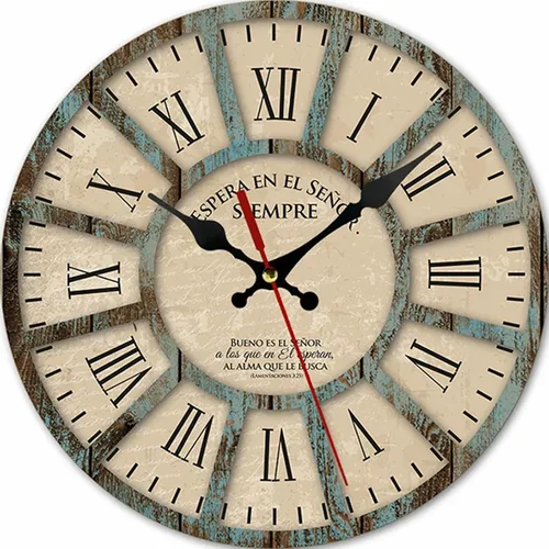 Miniatura 7 de Reloj de pared redondo de madera de 12 pulgadas, silencioso, sin tictac, de cuarzo, funciona con pilas, para oficina, cocina, dormitorio, aula