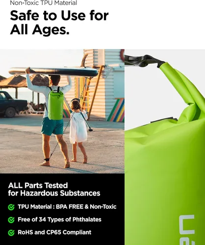 Miniatura 6 de Spigen AquaShield - Mochila impermeable A631, bolsa de almacenamiento seca ligera con parte superior enrollable para viajes, natación, canotaje