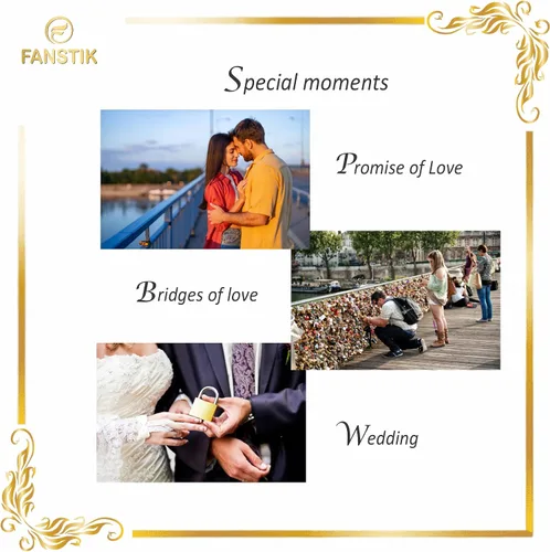 Miniatura 7 de FANSTIK Candado personalizado grabado (Hecho en EE. UU.) Aniversario, Candado de amor para puente, Boda, Candado personalizado grabado para tu amor