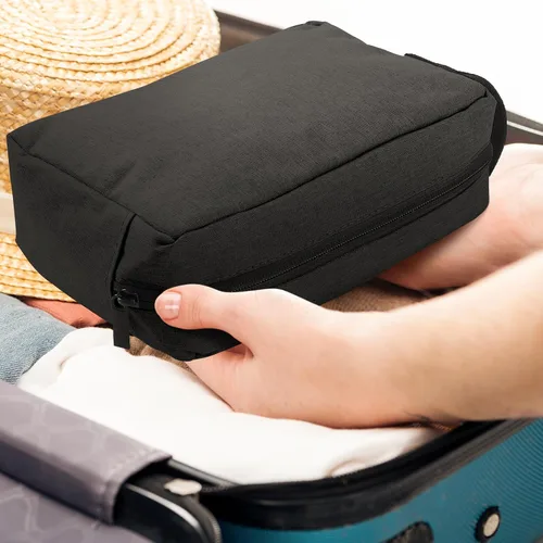 Miniatura 6 de 4 piezas de neceser de aseo resistente al agua, bolsa de cosméticos de viaje para hombres, almacenamiento portátil para mujeres, organizador de Negro