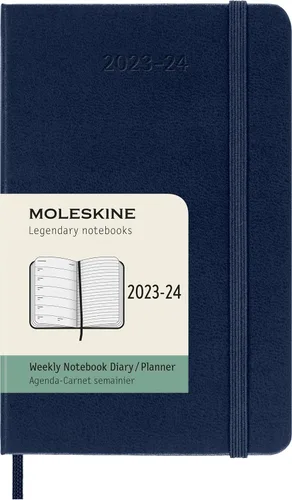 Miniatura 10 de Moleskine Agenda semanal 2023-2024, 18M, grande, negro, tapa dura (5 x 8.25)