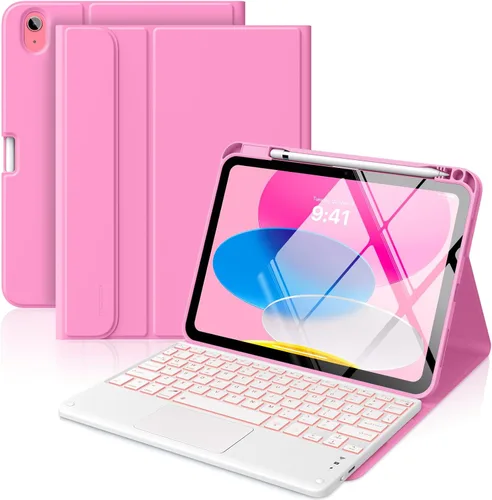 Miniatura 16 de MoKo Funda con teclado táctil para iPad (A16) 11ª generación de 11 pulgadas 2025, iPad de 10.9 pulgadas de 10.9 pulgadas, funda con soporte para azul